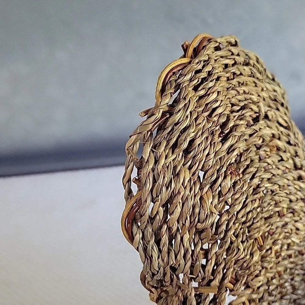 Rattan Turkey basket with wooden beak.  8